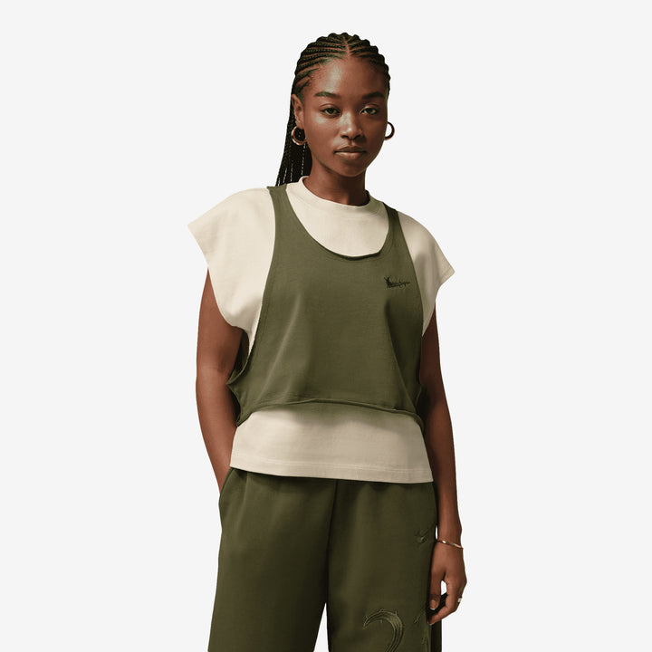 Teyana Taylor x Short-Sleeve T-Shirt Coconut Milk | Rough Green | Black Front