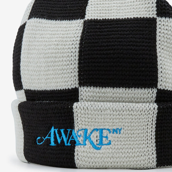 Checkerboard Beanie Black