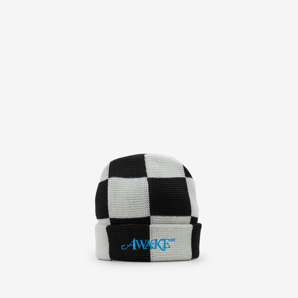Checkerboard Beanie Black