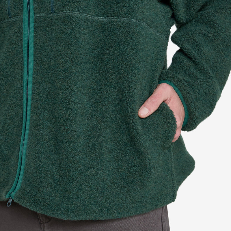 Antonio Wool Zip Up Green Jackets