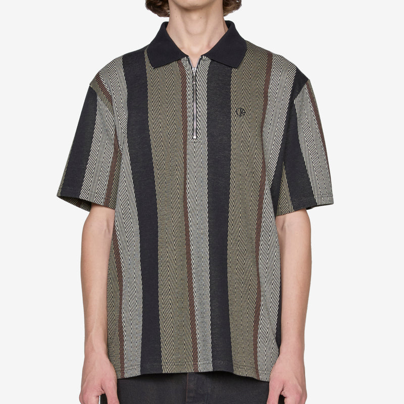 Jacques Polo Shirt Herringbone Khaki Green Shirts