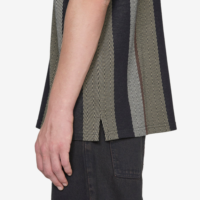 Jacques Polo Shirt Herringbone Khaki Green Shirts