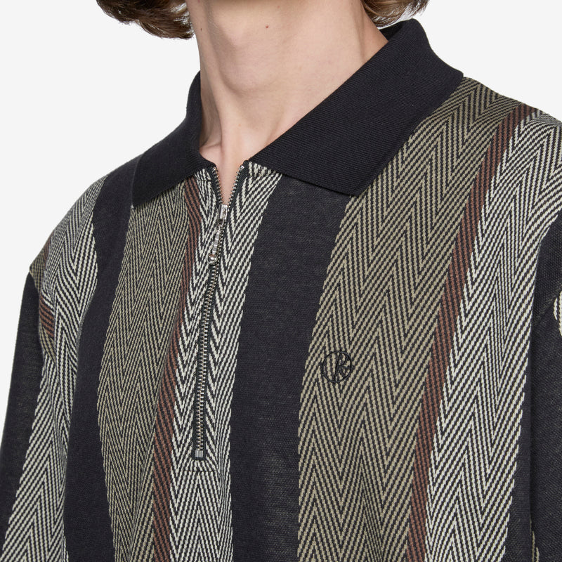 Jacques Polo Shirt Herringbone Khaki Green Shirts