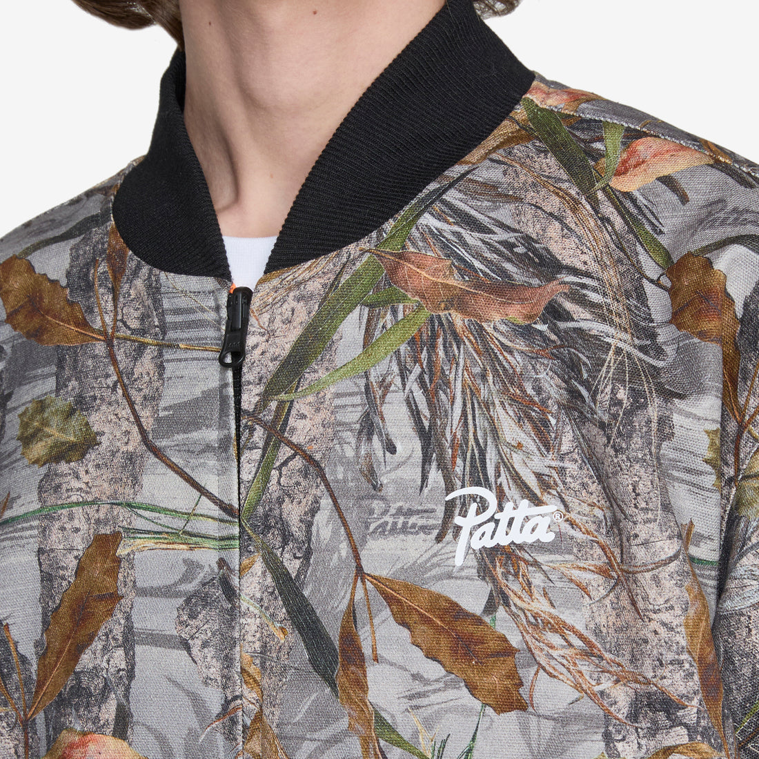 Reversible Canvas Bomber Jacket Nature Print Jackets