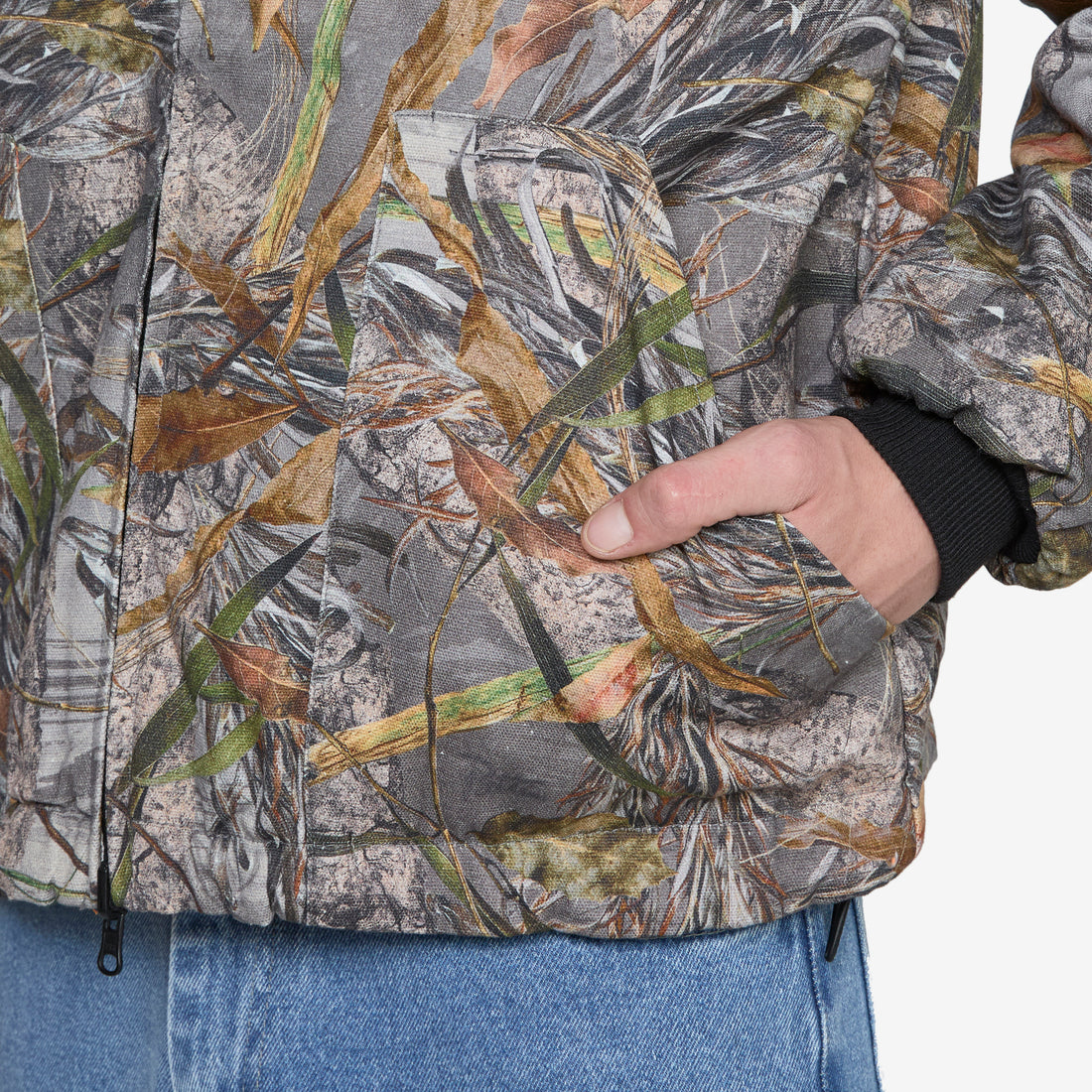 Reversible Canvas Bomber Jacket Nature Print Jackets