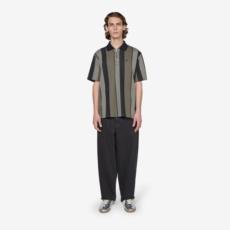 Jacques Polo Shirt Herringbone Khaki Green Shirts