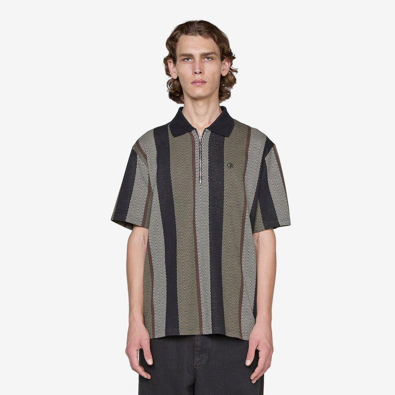 Jacques Polo Shirt Herringbone Khaki Green Shirts
