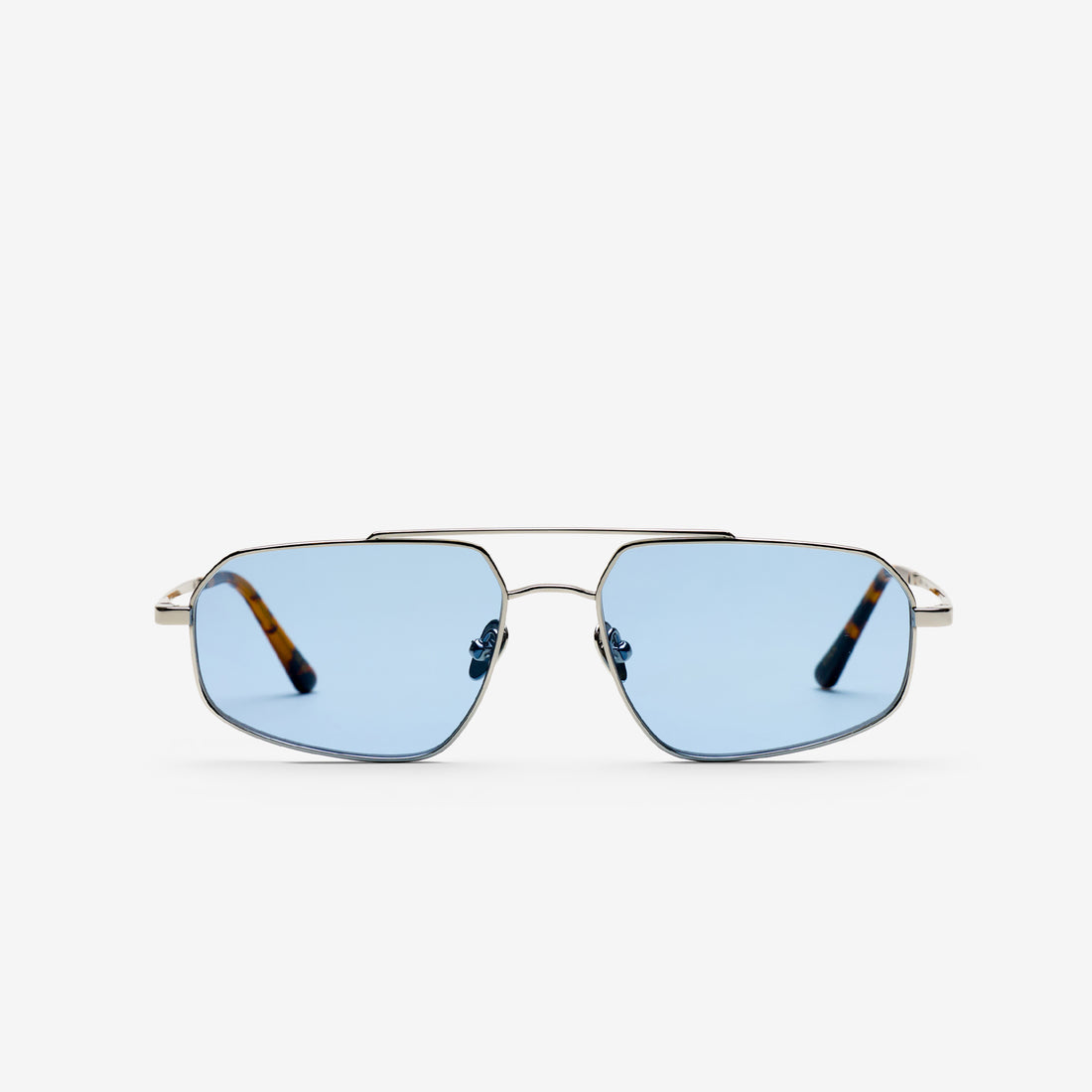 Arden Silver | Blue Solid Lens Eyewear
