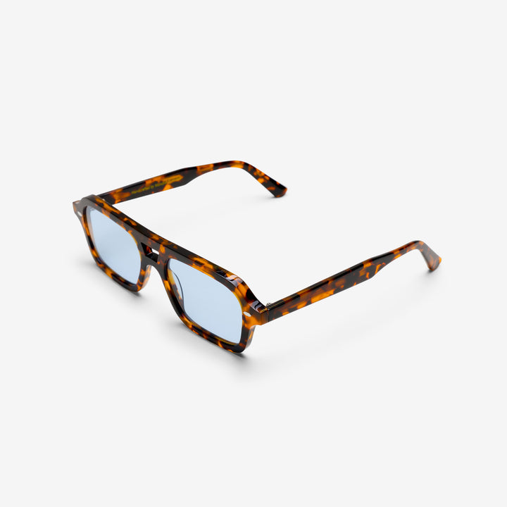 Arvid Havana | Blue Solid Lens
