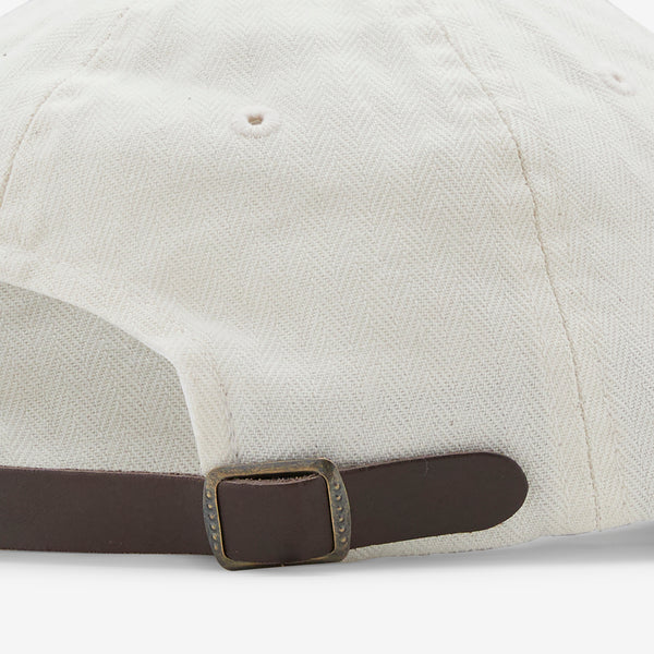 6 Panel Herringbone Cap Off White