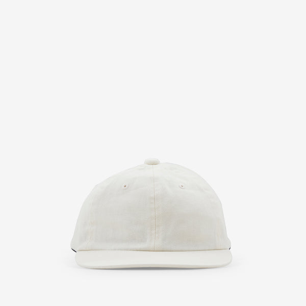 6 Panel Herringbone Cap Off White