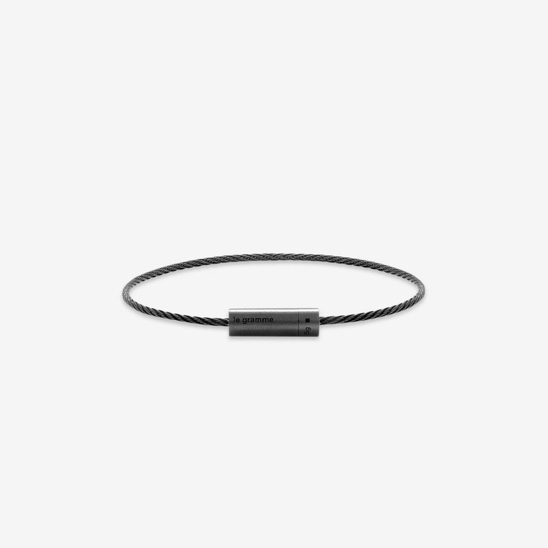 5g Brushed Black Ceramic Cable Bracelet