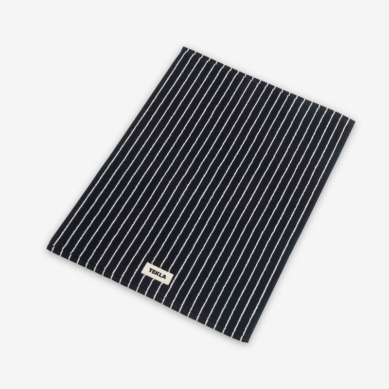 Bath Mat Striped Black Stripes Lifestyle