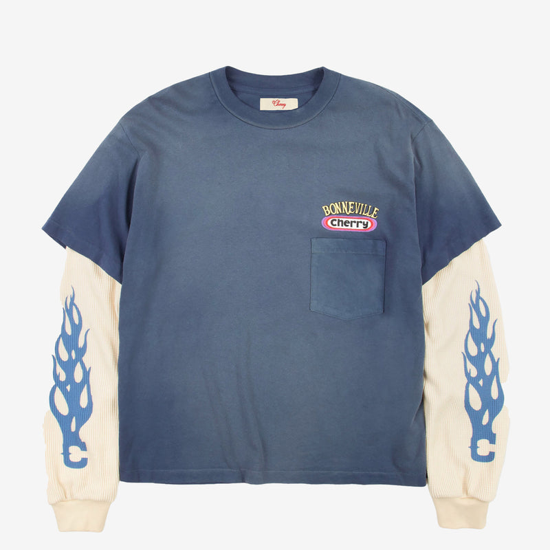 Bonneville Boxy Pocket Thermal Vintage Navy Tees