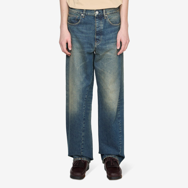 Wide Twist Jeans Dirty Blue Pants