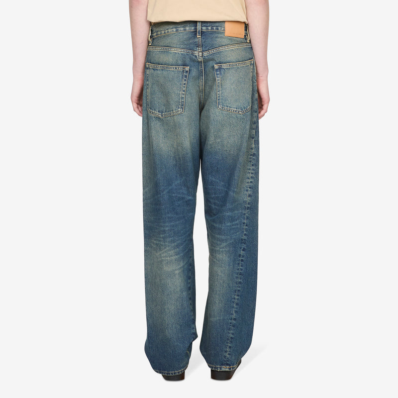 Wide Twist Jeans Dirty Blue Pants