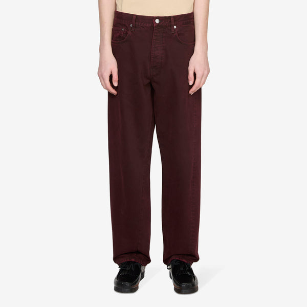 Wide Twist Jeans Dark Wine Dyed Pants