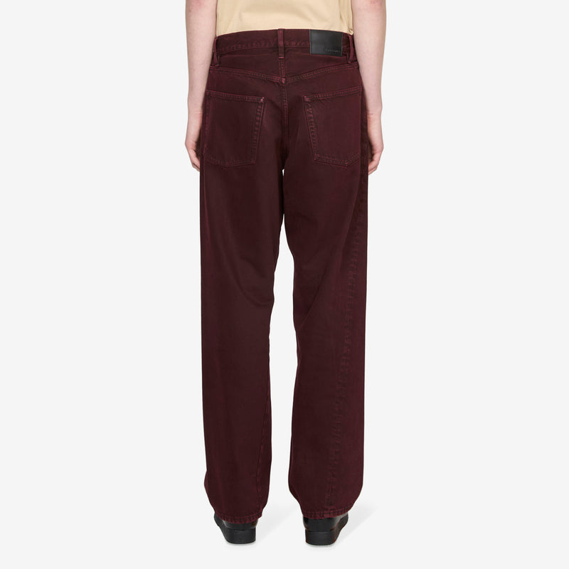 Wide Twist Jeans Dark Wine Dyed Pants