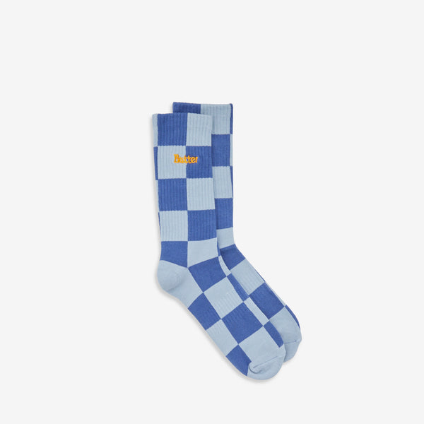 Checkered Socks Powder Blue | Slate