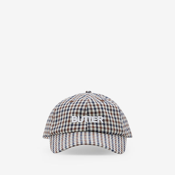 Gingham 6 Panel Cap Brown | Navy