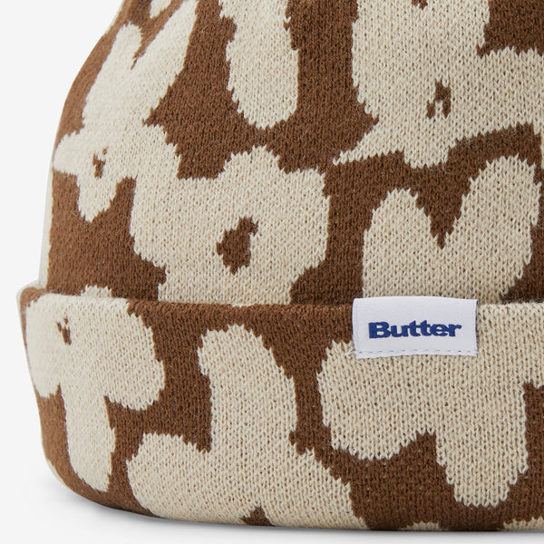 Floral Beanie Brown