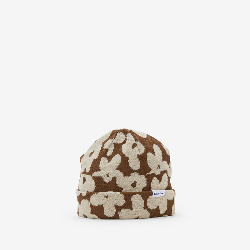 Floral Beanie Brown