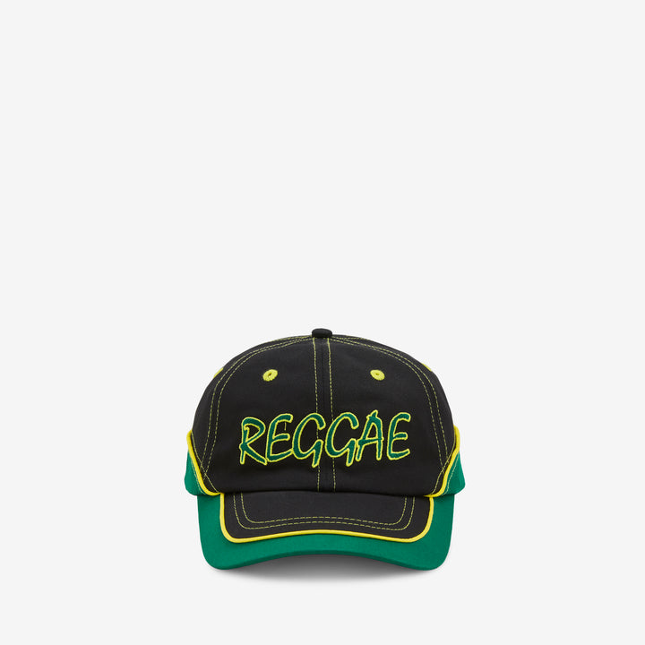 Dub 6 Panel Cap Black | Green Front