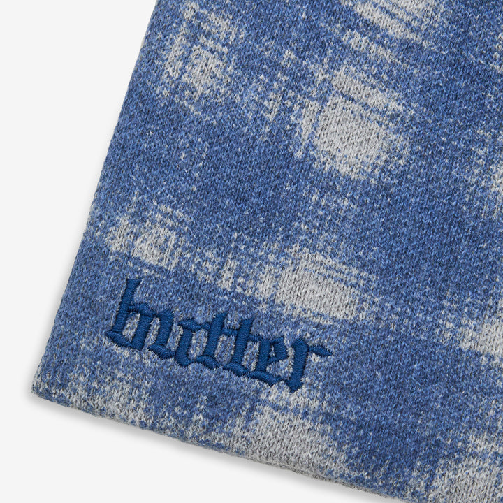 Plaid Skully Beanie Blue | Grey
