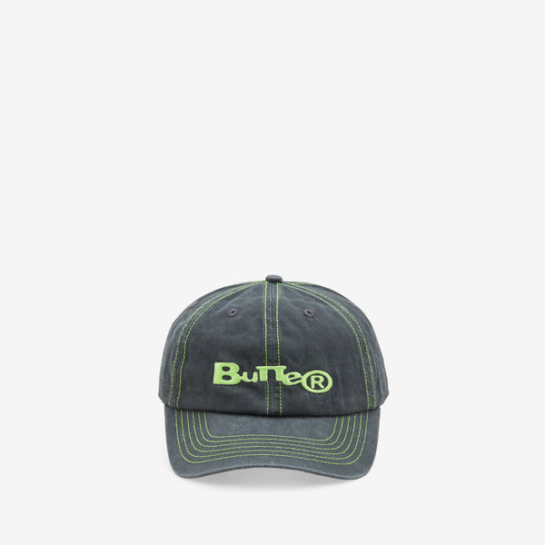 Registered 6 Panel Cap Washed Black Headwear