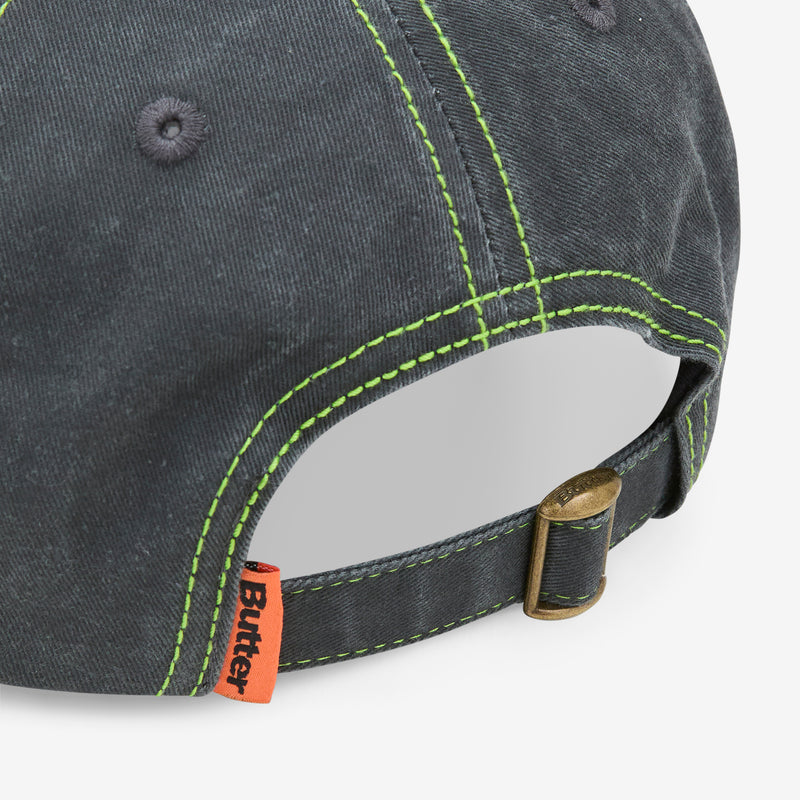 Registered 6 Panel Cap Washed Black Headwear