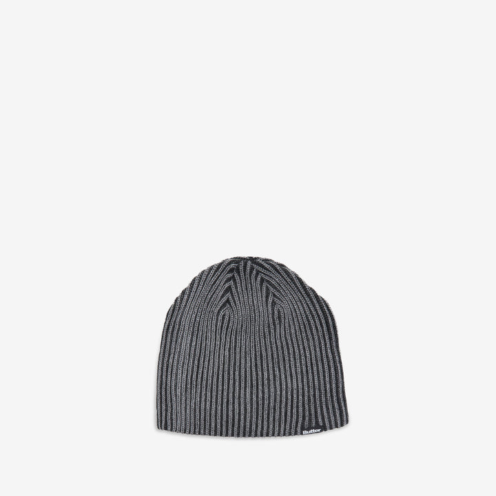 Ribbed Skully Beanie Washed Black Front