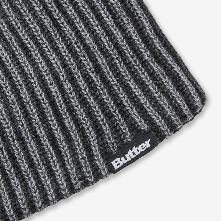 Ribbed Skully Beanie Washed Black