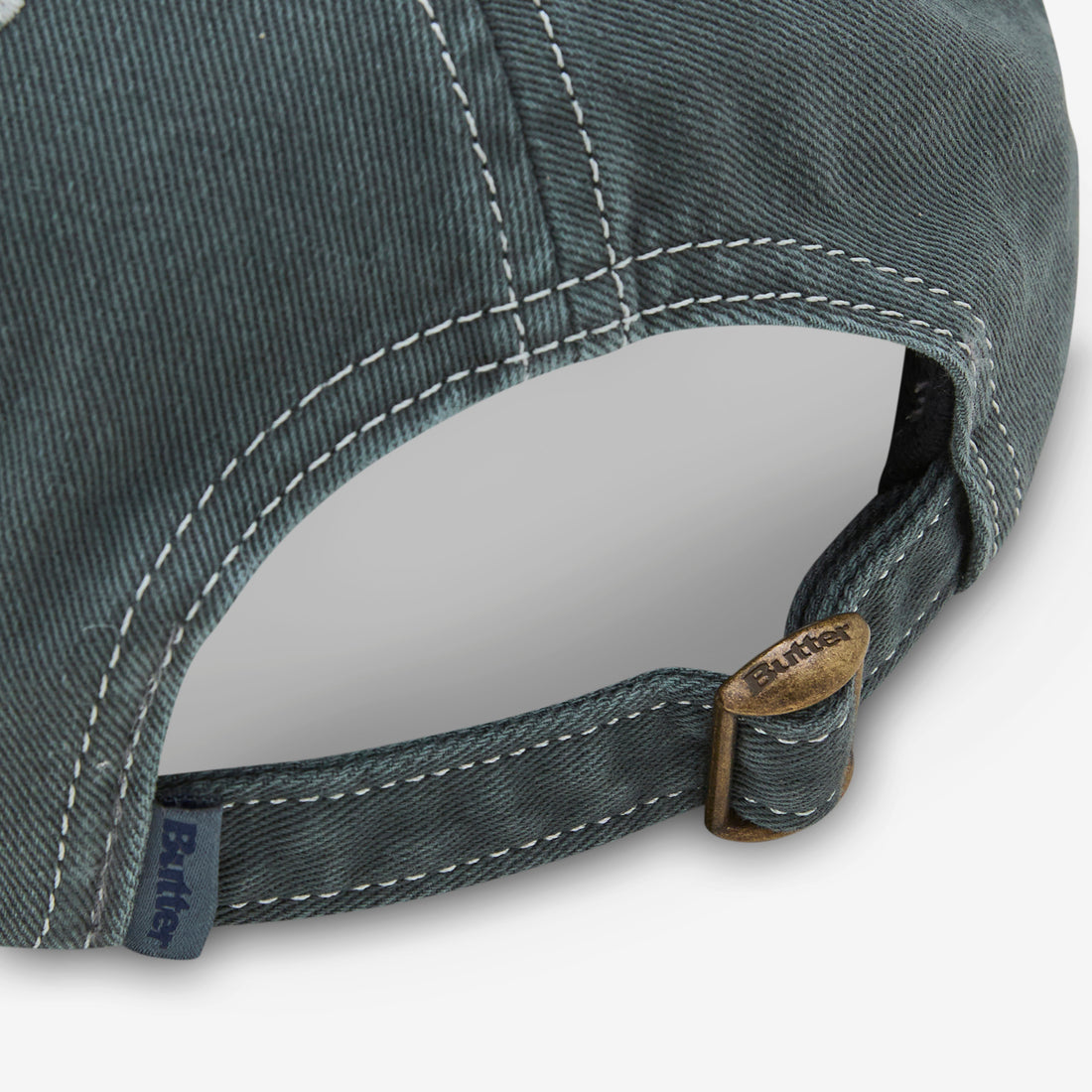 Rounded Logo 6 Panel Cap Washed Black Headwear