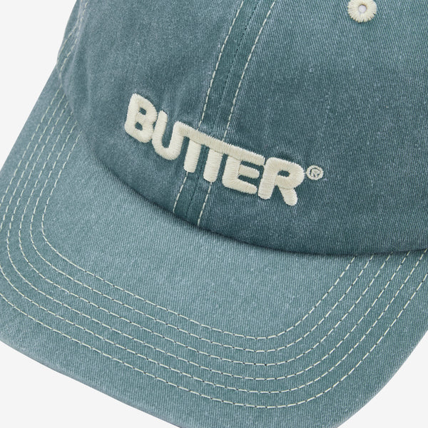 Rounded Logo 6 Panel Cap Washed Ocean Headwear