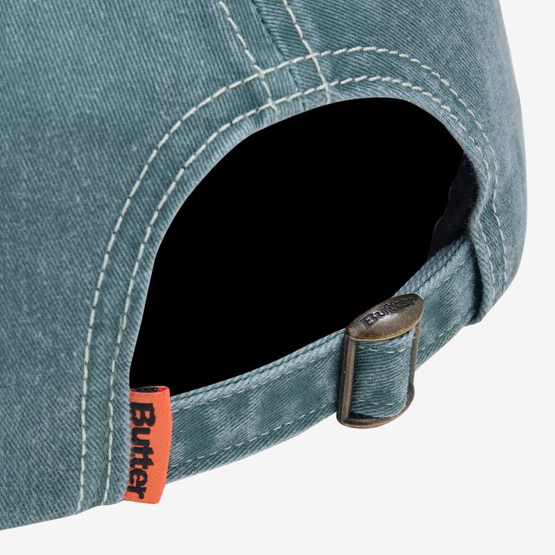 Rounded Logo 6 Panel Cap Washed Ocean Headwear
