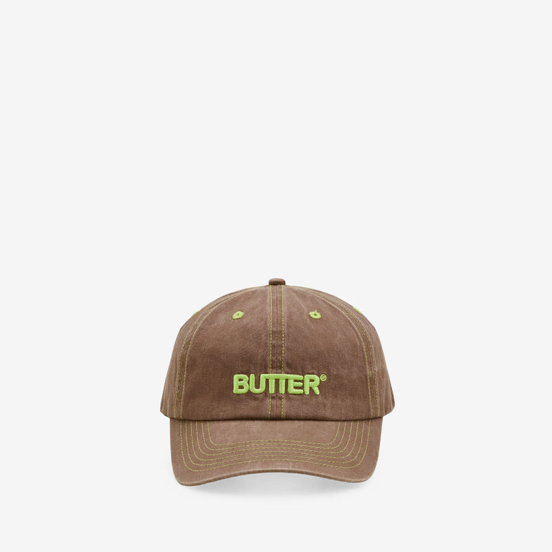 Rounded Logo 6 Panel Cap Washed Pecan Headwear