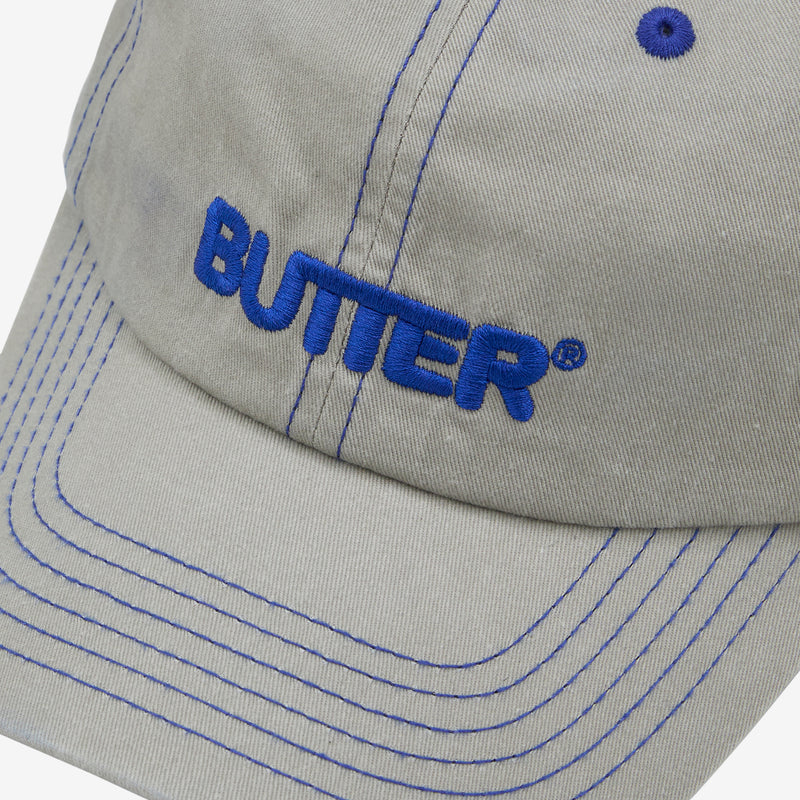 Rounded Logo 6 Panel Cap Washed Sand Headwear
