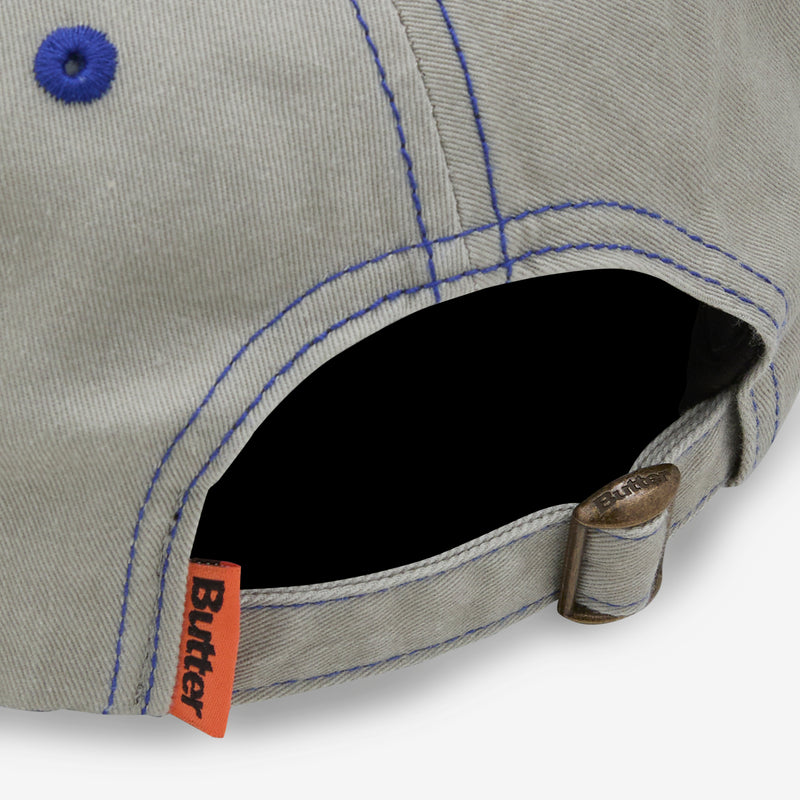 Rounded Logo 6 Panel Cap Washed Sand Headwear