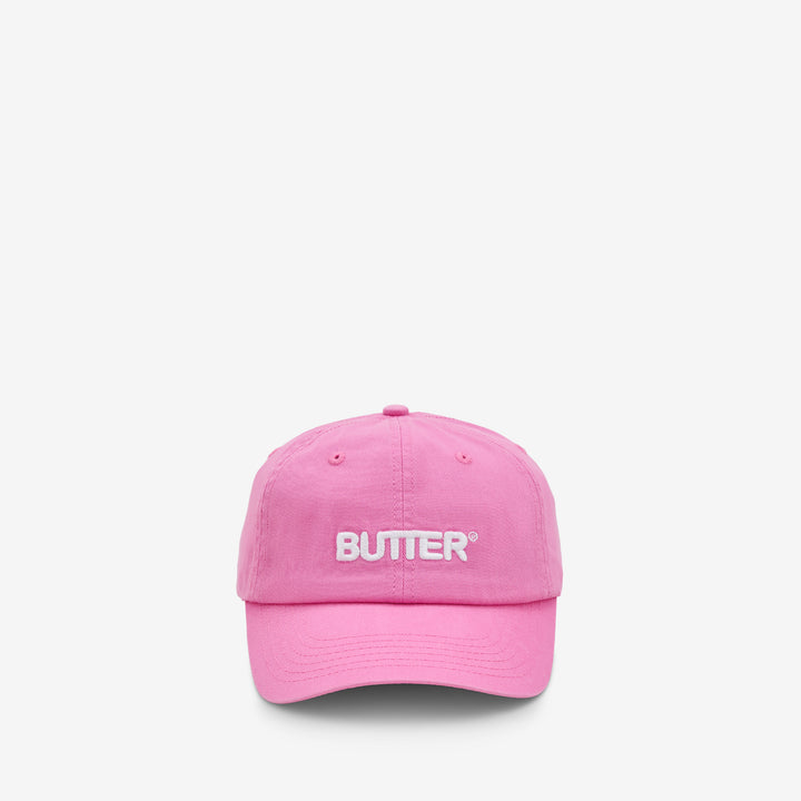 Rounded Logo 6 Panel Cap Washed Pink Front