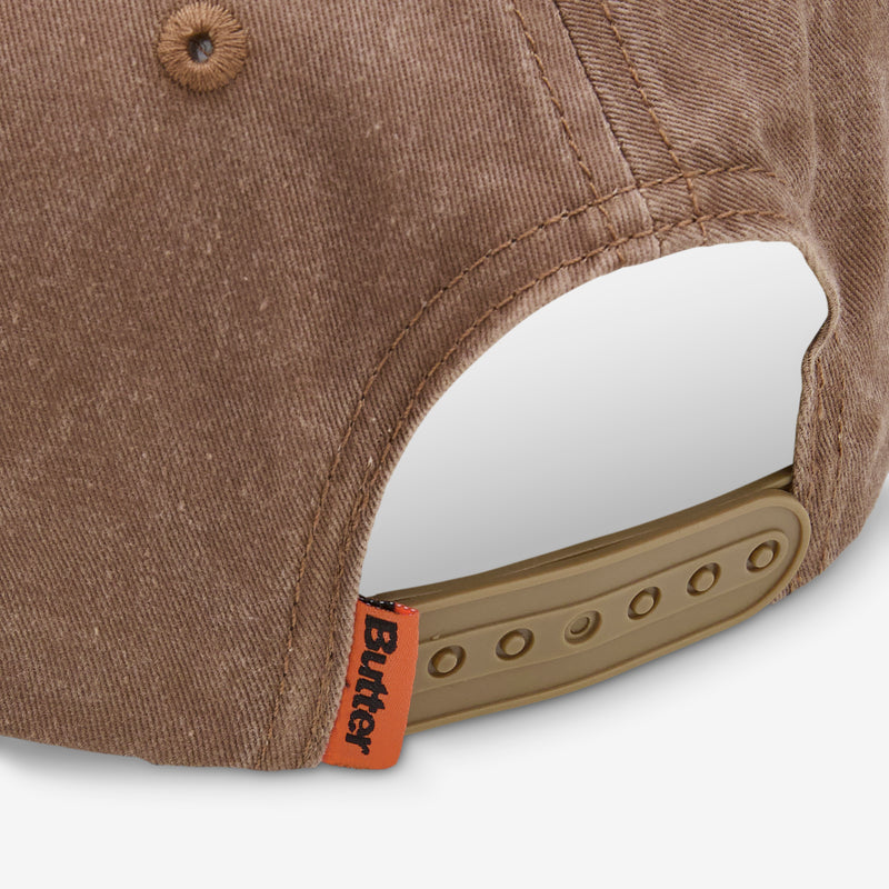 Scrawling 5 Panel Cap Washed Brown Headwear