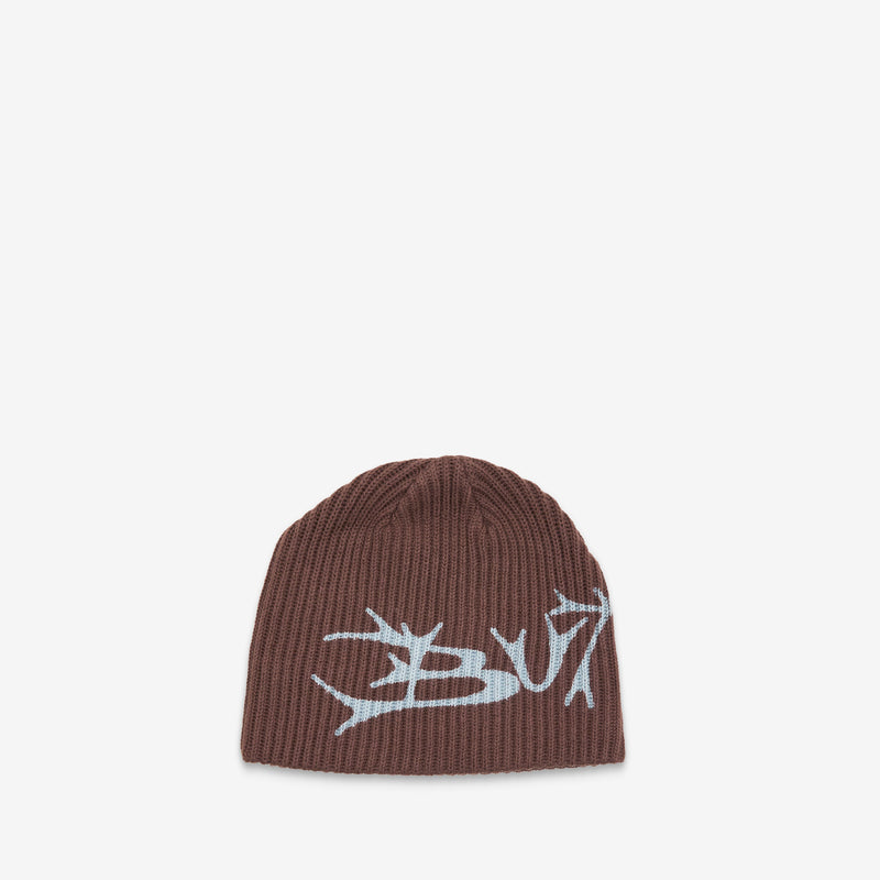 Scrawling Skully Beanie Brown Headwear