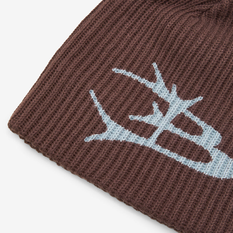 Scrawling Skully Beanie Brown Headwear