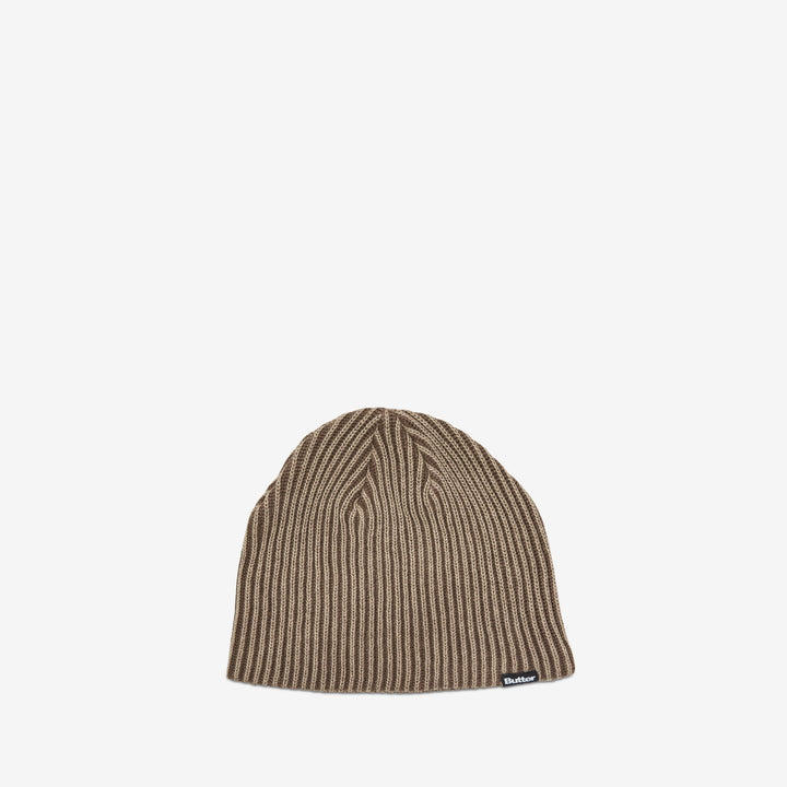 Ribbed Skully Beanie Washed Brown Front