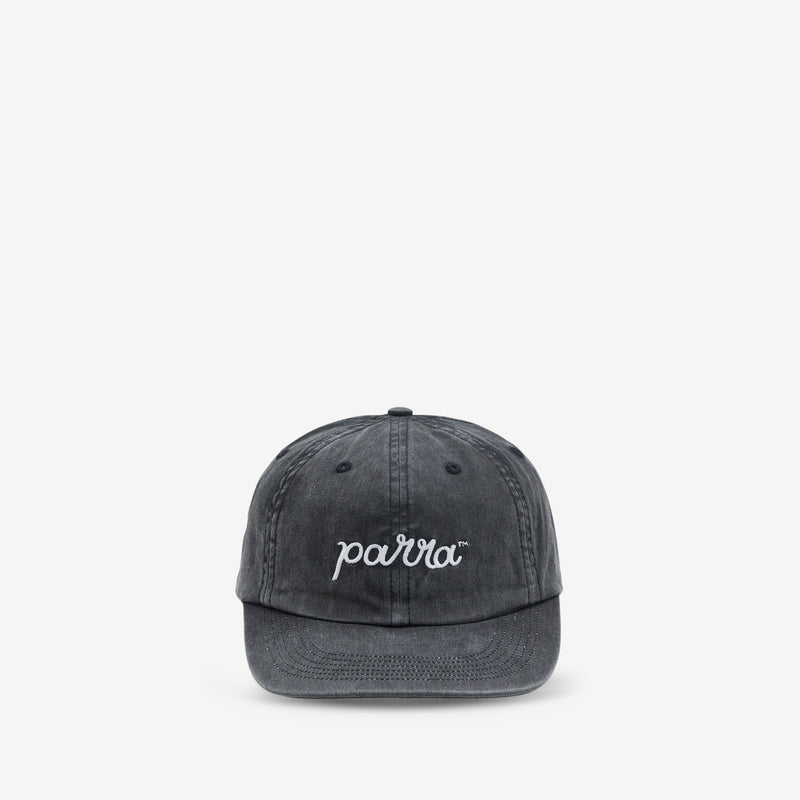 Scripted 6 Panel Hat Washed Black Headwear