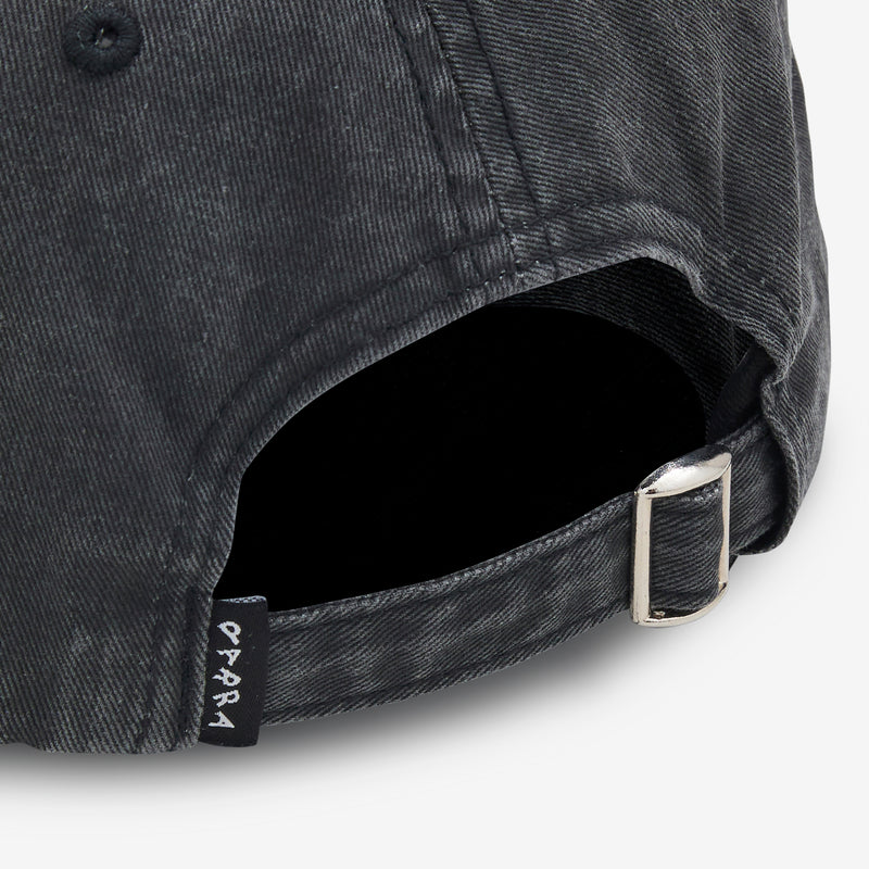 Scripted 6 Panel Hat Washed Black Headwear