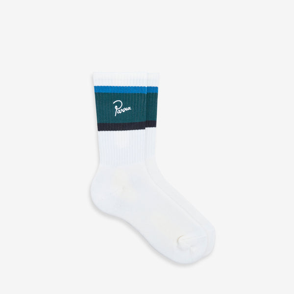 Signature Striped Crew Socks Mallard Green Accessories