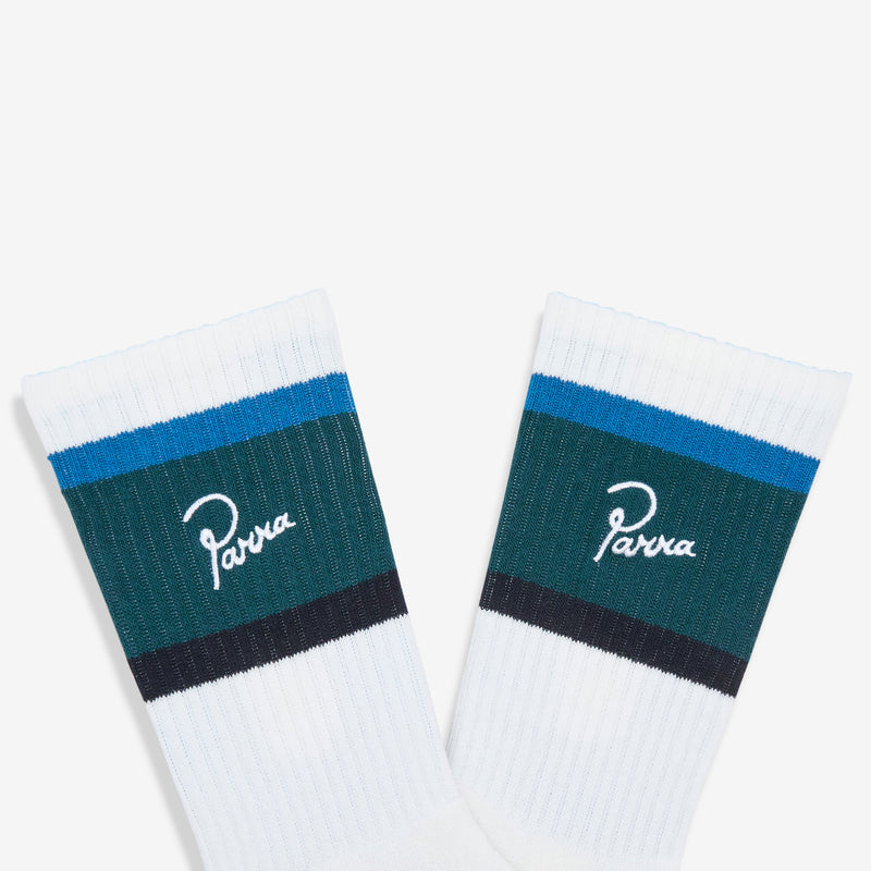 Signature Striped Crew Socks Mallard Green Accessories