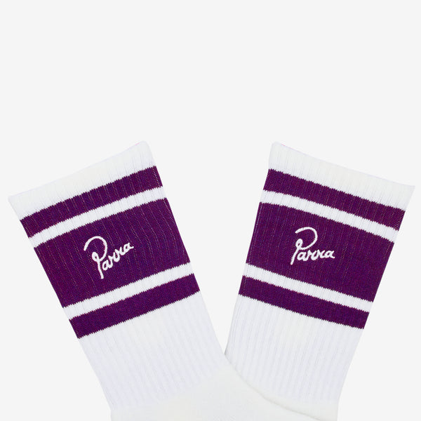 Signature Striped Crew Socks Off White Accessories