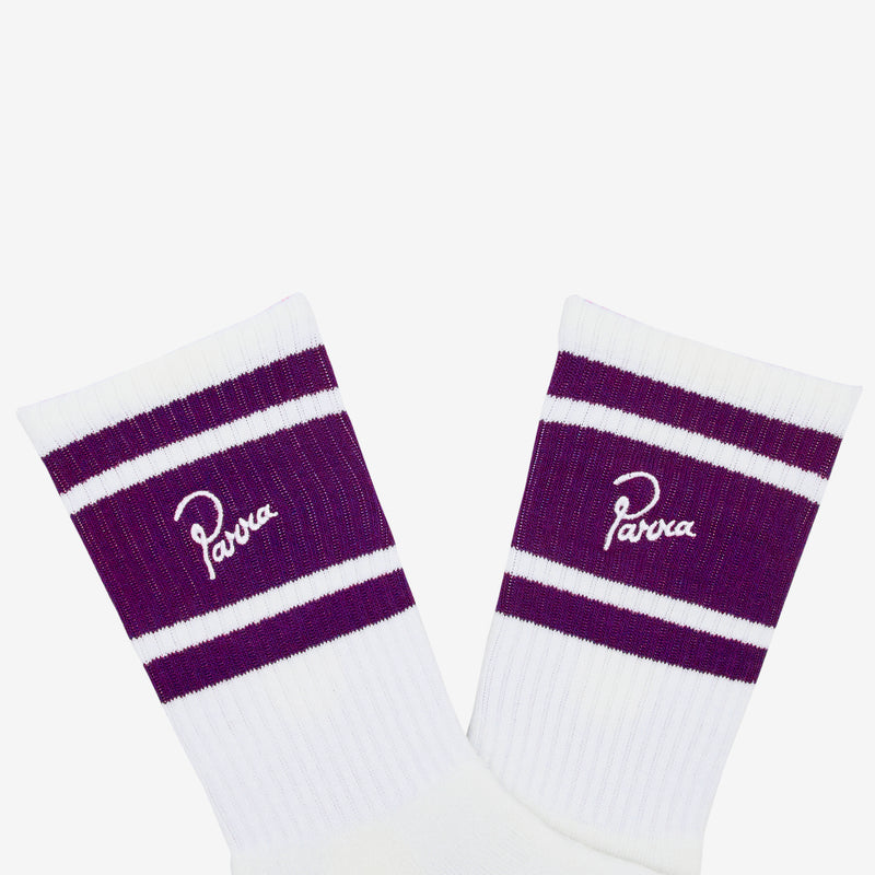 Signature Striped Crew Socks Off White Accessories
