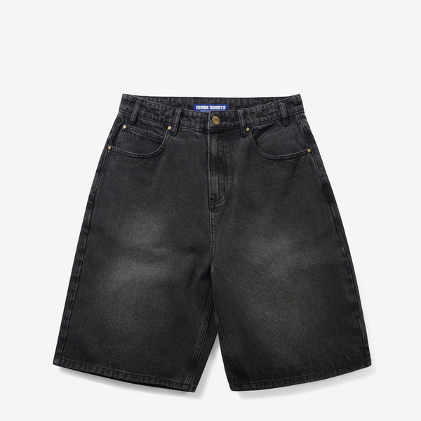 Baggy Denim Shorts Distressed Black Shorts